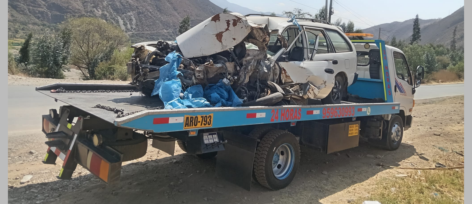 Operación de rescate vehicular en el Callejón de Huaylas